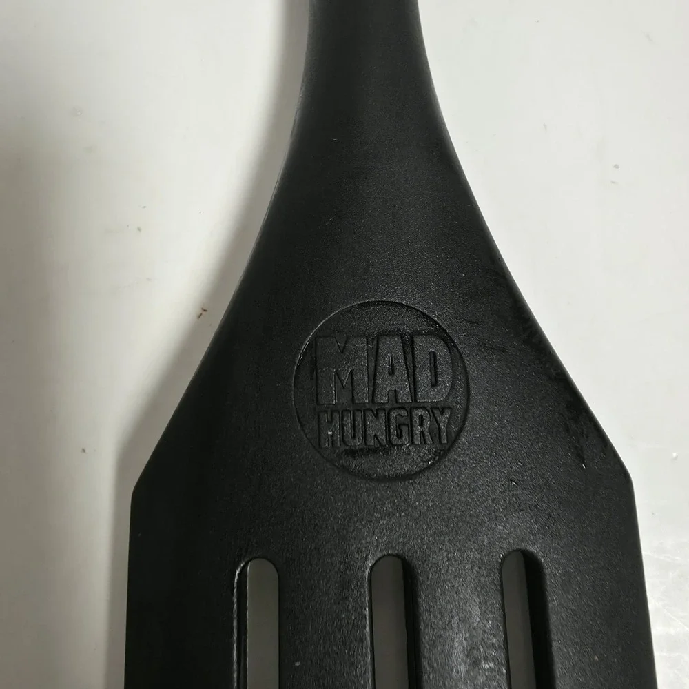 Mad Hungry 2-Pc Silicone Spurtle Set Black Mini Spatula & Slotted Turner